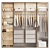 4-Door Wardrobe Set 3D model small image 11