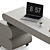 Modern Office Desk Set 2014 3D model small image 3