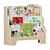 Montessori Wooden Kids Bookshelf 3D model small image 2