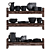 Black Clay Eco-Style Kitchenware Set 3D model small image 1