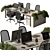 Modern Office Employee Furniture Set 3D model small image 2