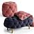 Luxury Ottoman Footstool JEAN 3D model small image 1