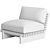 Modern Teak Outdoor Lounge Chair 3D model small image 3