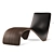 Walnut Leather Lounge Chair 3D model small image 1