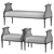 Luxury Chairish Bench and Pouf 3D model small image 4