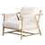 Coastal Teak Lounge Chair 3D model small image 1