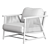 Coastal Teak Lounge Chair 3D model small image 3