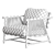 Coastal Teak Lounge Chair 3D model small image 4