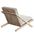 Modern Teak Outdoor Lounger 3D model small image 2