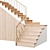 Modern Staircase 25: Customizable Design 3D model small image 2