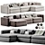 BOTERO Fabric Sofa Chaise Longue 3D model small image 1