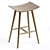 Sleek Ash Wood Barstool Classic 3D model small image 4