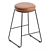 Elegant Faux Leather Barstool - 65cm 3D model small image 3