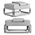Restoration Hardware Teak Ottoman 3D model small image 4