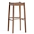 Elegant Oak Wood Stool 3D model small image 1