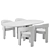 Velvet Iron Arm Chair & Table 3D model small image 5