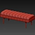 Modern Grey Velvet Bench 3D model small image 5