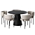 Modern Round Dining Chair Table Set 3D model small image 5