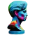 Pop Art Style Female Bust 3D model small image 3