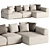 Modern Porada Klem Corner Sofa 3D model small image 1