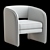 Elegant Curved Upholstered Chair 3D model small image 5