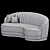 Contemporary Sinuous Curved Sofa 3D model small image 4