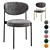 Elegant Velvet Dining Chair 3D model small image 1