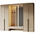 Beige Wood Finish Hallway Furniture 3D model small image 1
