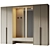 Beige Wood Finish Hallway Furniture 3D model small image 2