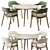 Modern Dining Chair and Table 3D model small image 1