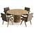 Padua Round Dining Table Set 3D model small image 4