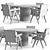 Padua Round Dining Table Set 3D model small image 5