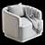 Modern Armchair Rimini Grey Velvet 3D model small image 6