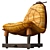 Brazilian Midcentury Leather Armchair 3D model small image 6