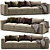 Mussi SINFONIA 3-Seater Fabric Sofa 3D model small image 3