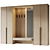 Entryway Furniture Composition: Beige Wood-led 3D model small image 3