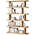 Modern Oak Bookshelf Sculpture 3D model small image 6