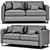 Modern 2-Seater Sofa Bed Lomeo 3D model small image 5