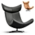 Elegant Toro Armchair, Black 3D model small image 1