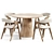 Elegant Monti Chair and Lori Dining Table 3D model small image 2