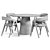 Elegant Monti Chair and Lori Dining Table 3D model small image 6