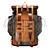 Handmade Rustic Leather Backpack 3D model small image 6