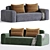 Luxurious Viena Velvet Sofa 3D model small image 3