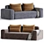 Luxurious Viena Velvet Sofa 3D model small image 4