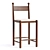 Elegant Finials Upholstered Bar Stool 3D model small image 1