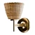  Scandinavian Rattan Brass Wall Sconces 3D model small image 1