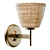  Scandinavian Rattan Brass Wall Sconces 3D model small image 3