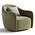 Elegant Beetle Swivel Armchair deco 3D model small image 5