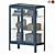 Dark Blue Glass-door Cabinet 42cm 3D model small image 1