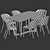 Elegant Marble Dining Set. 3D model small image 7
